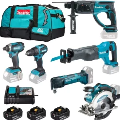 Makita Akkukonesarja LXT DLX6135TX1 6 konetta 18V 3x5,0 Ah akuilla New