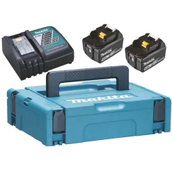 Akkupaketti LXT 18V PowerPack 2x5,0 Ah ja DC18RC + Makpac - Makita Outlet