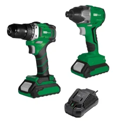 Voltgear Akkuporakone + iskuruuvinväännin Plus 20V 2x2,0 Ah akuilla Discount