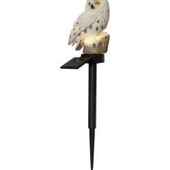 Star Trading Aurinkokennokoristevalaisin Owl 330x100x130mm beige Clearance