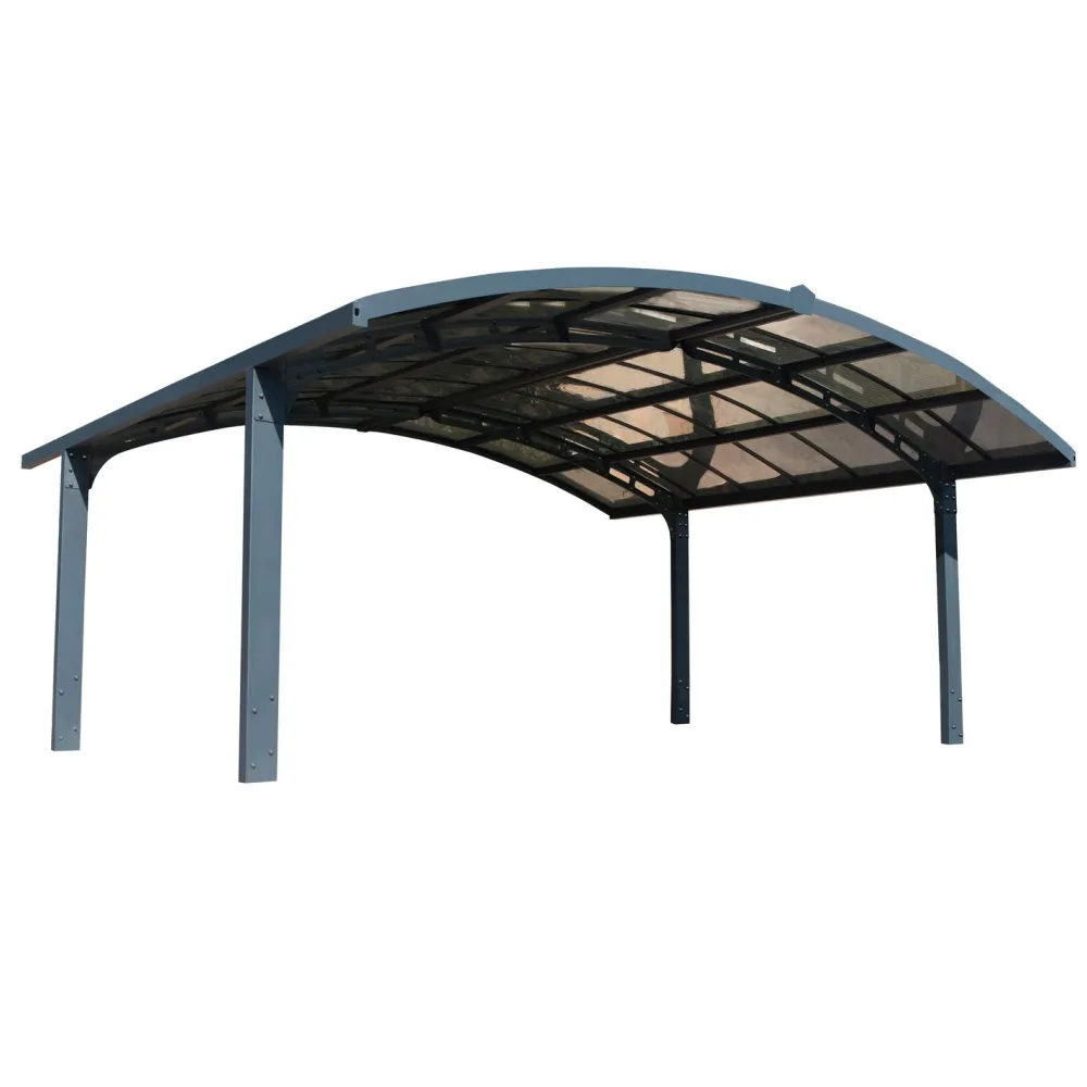 Palram-Canopia Autokatos Arizona Breeze Wings&Arch, 26.9m², kahdelle autolle, tummanharmaa/harmaa New