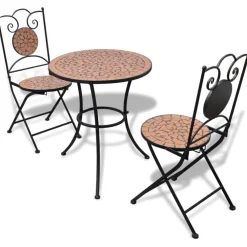 Bistrokalustesarja 3-osainen mosaiikki terrakotta - FinePRICE Best