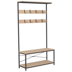 Home4you Eteisen hylly Hedvig 100x36x180cm, saarni/musta Sale
