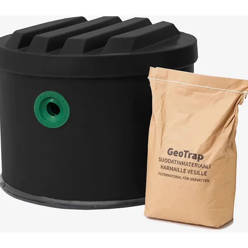 Pikkuvihreä Harmaavesisuodatin GeoTrap pesuvesille