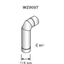 Hormin kulmaputki 90 astetta, RST 115 mm - Harvia Online