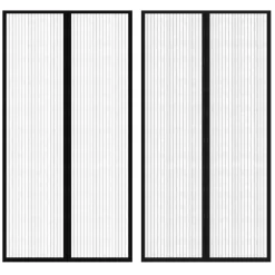 FinePRICE Hyttysverho Oveen 210 x 100 cm 2 kpl Magneeteilla Musta Outlet