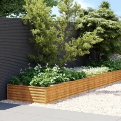 FinePRICE Istutuslaatikko 1150x100x36 cm corten-teräs Hot