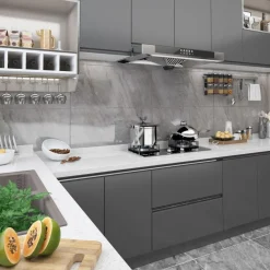 FinePRICE Itseliimautuva huonekalukalvo harmaa 500x90 cm pvc Discount
