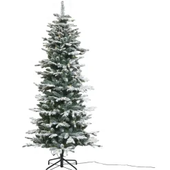 Nordic Winter Joulukuusi , kapea PE/PVC, lumella ja valoilla, luokka A, 180x86cm Discount