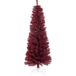 Joulukuusi , Bling, kapea PVC, luokka C, 180x68cm, tummanpunainen - Nordic Winter Hot