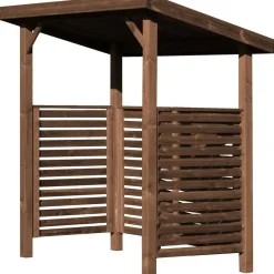 Tammiston puu Jätekatos Suunnikas pulpettikatto, 600l tai 2x240l astialle, ruskea Best