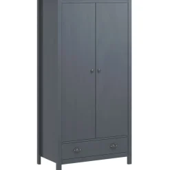 Kaksiovinen vaatekaappi hill range harmaa 89cm mänty - FinePRICE Clearance