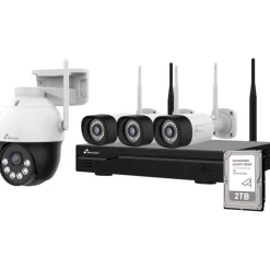 Celotron Kamerapaketti Nivian, 16 kanavainen, langaton älykäs tallenninpaketti, 2TB kiintolevy, 4kpl 3MP "kaksois yönäkö" kameraa Discount