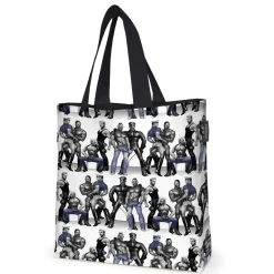 Kangaskassi Tom Of Finland Blue Squad, 45x42cm, musta/sininen - Finlayson New