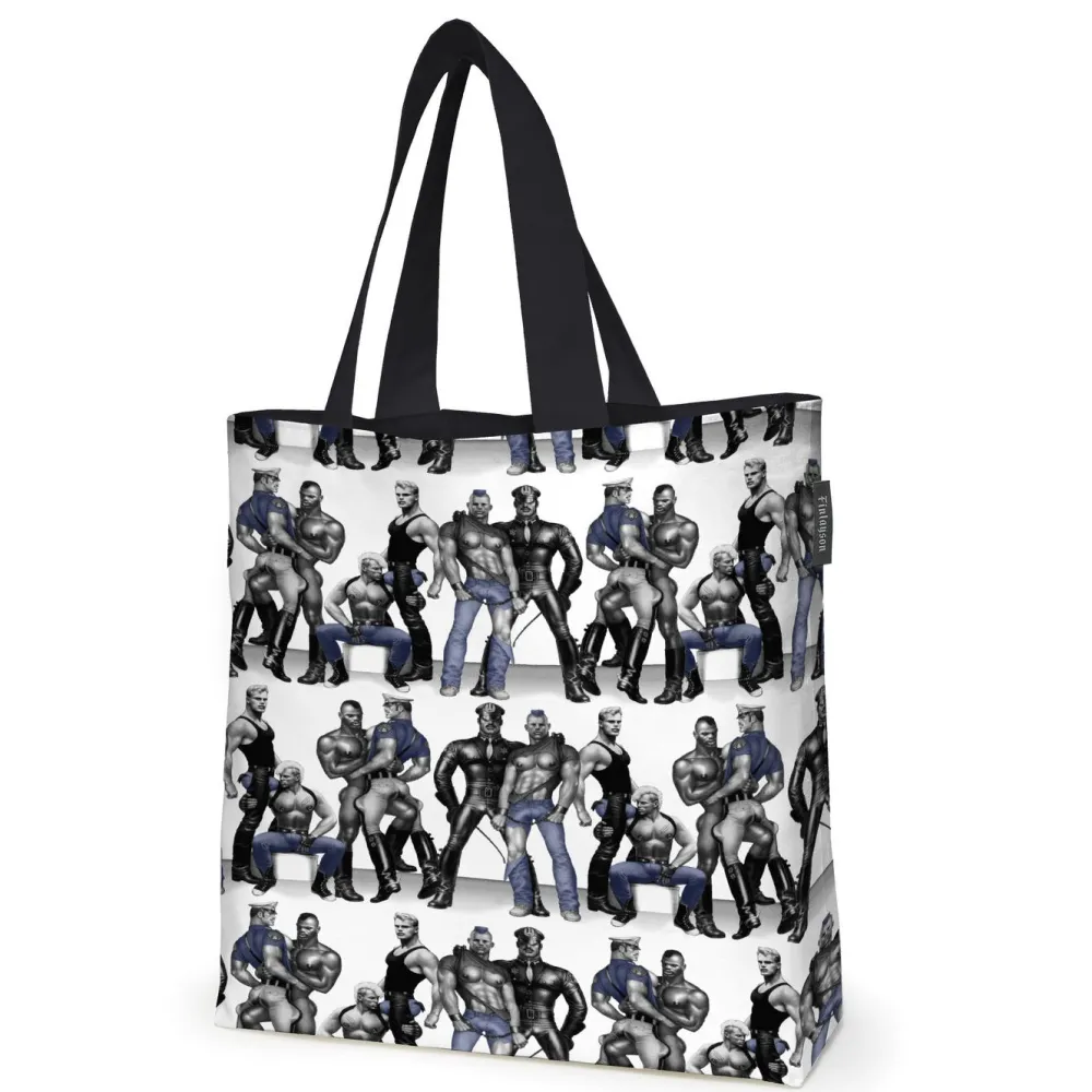 Kangaskassi Tom Of Finland Blue Squad, 45x42cm, musta/sininen - Finlayson New