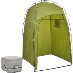 FinePRICE Kannettava retkeily-WC teltalla 10 + 10 l eri värejä Vihreä New