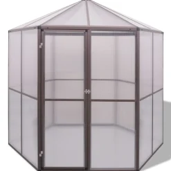 FinePRICE Kasvihuone alumiini 240x211x232 cm (48836)