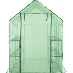 FinePRICE Kasvihuone 12 hyllyllä teräs 143x214x196 cm (46913) Hot