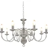FinePRICE Kattokruunu hopea 8 x e14 polttimot Outlet