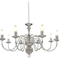 FinePRICE Kattokruunu hopea 8 x e14 polttimot Outlet