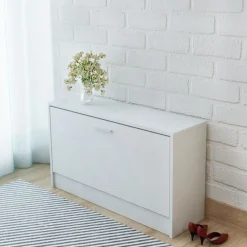 Kenkien varastokaappi valkoinen 80x24x45 cm - FinePRICE Discount
