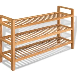 Kenkäteline 3:lla hyllyllä 100x27x59,5 cm täystammi - FinePRICE Discount
