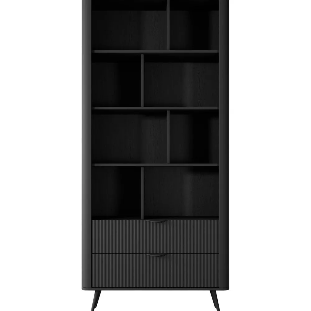 Kirjahylly LANTE, 88x194cm, musta - Nomla Sale