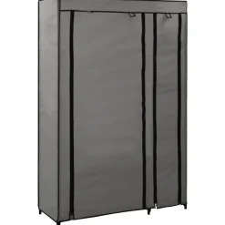 Kokoontaitettava vaatekaappi harmaa 110cm kangas - FinePRICE