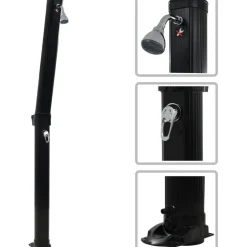 Kokoontaittuva aurinkovoimasuihku 214 cm musta 23 l - FinePRICE