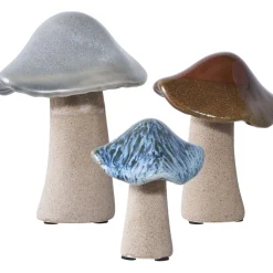House Nordic Koristesienet Decoration Mushrooms, 3kpl, keramiikka, ruskea/sininen/vihreä Hot