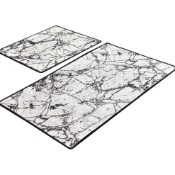 Linento Kylpyhuonemattosetti Marble, 2kpl, valkoinen Best