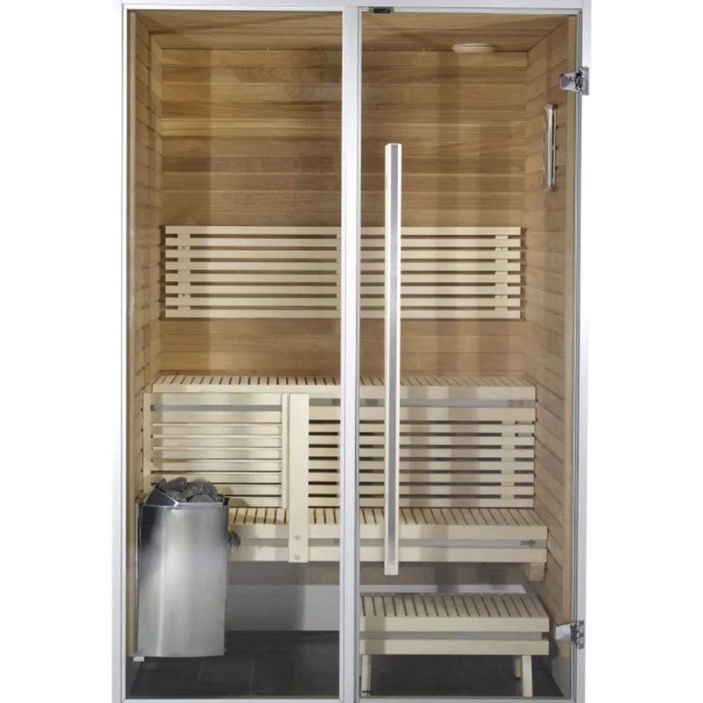 Harvia Kylpyhuonesauna Sirius Formula 1200x1240mm eri materiaaleja lämpökäsitelty panelointi