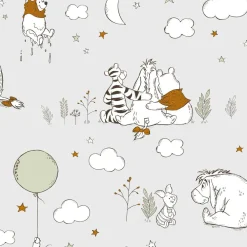Sandudd Lastenhuoneen tapetti Winnie The Pooh Up, Up and Away 108594, Disney, harmaa Online