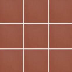 Lattialaatta Natura tiilenpunainen matta tasapintainen 96x96 mm lasikuituverkossa - Pukkila New