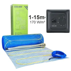 Grand Meyer Lattialämmitysmatto , 170 W/m² + termostaatti MST-10, eri kokoja