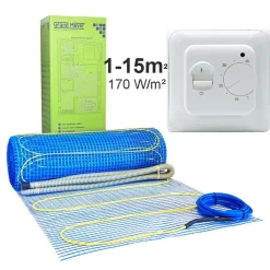 Grand Meyer Lattialämmitysmatto , 170 W/m² + termostaatti MST-1, eri kokoja New