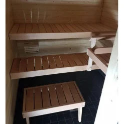 Laudepaketti IISI, lämpöhaapa, sis. ylä- ja alalaude, kiuaskaide, jakkara ja kannatinpuut - Jokiwood