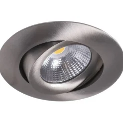 LED-alasvalo Compact Ø90x40 mm IP44 7W/830 himmennettävä suunnattava satiini nikkeli - Airam Best