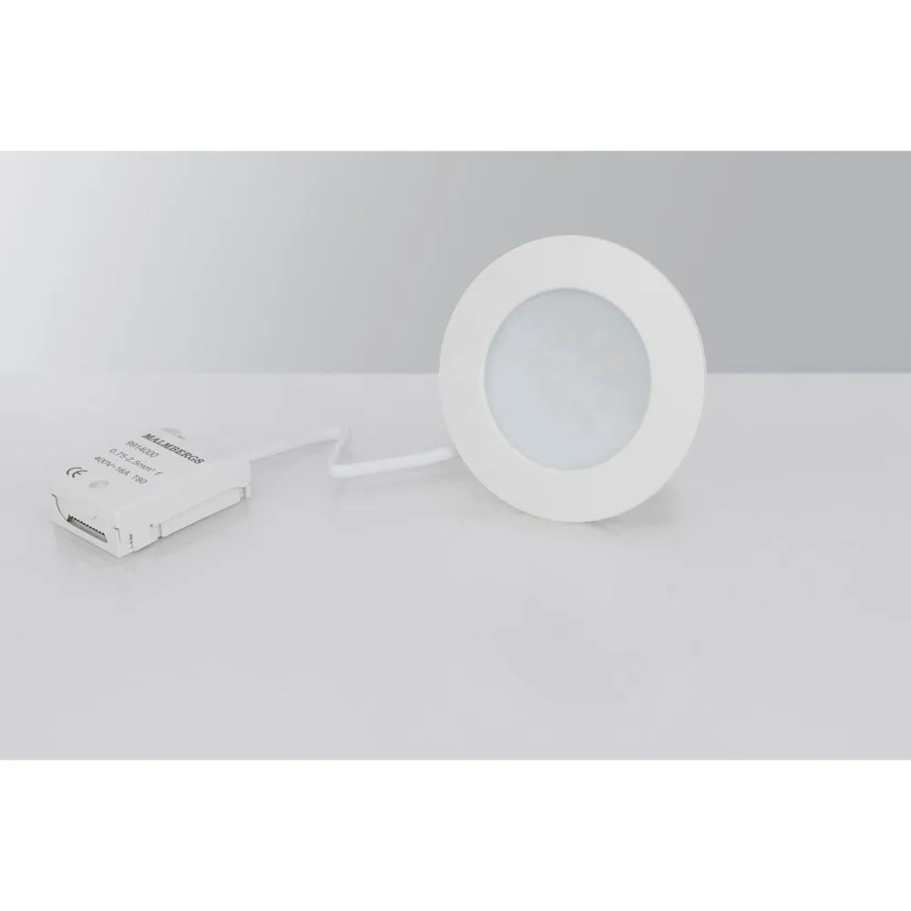 Malmbergs LED-alasvalo MD-232 10W, IP44, valkoinen New