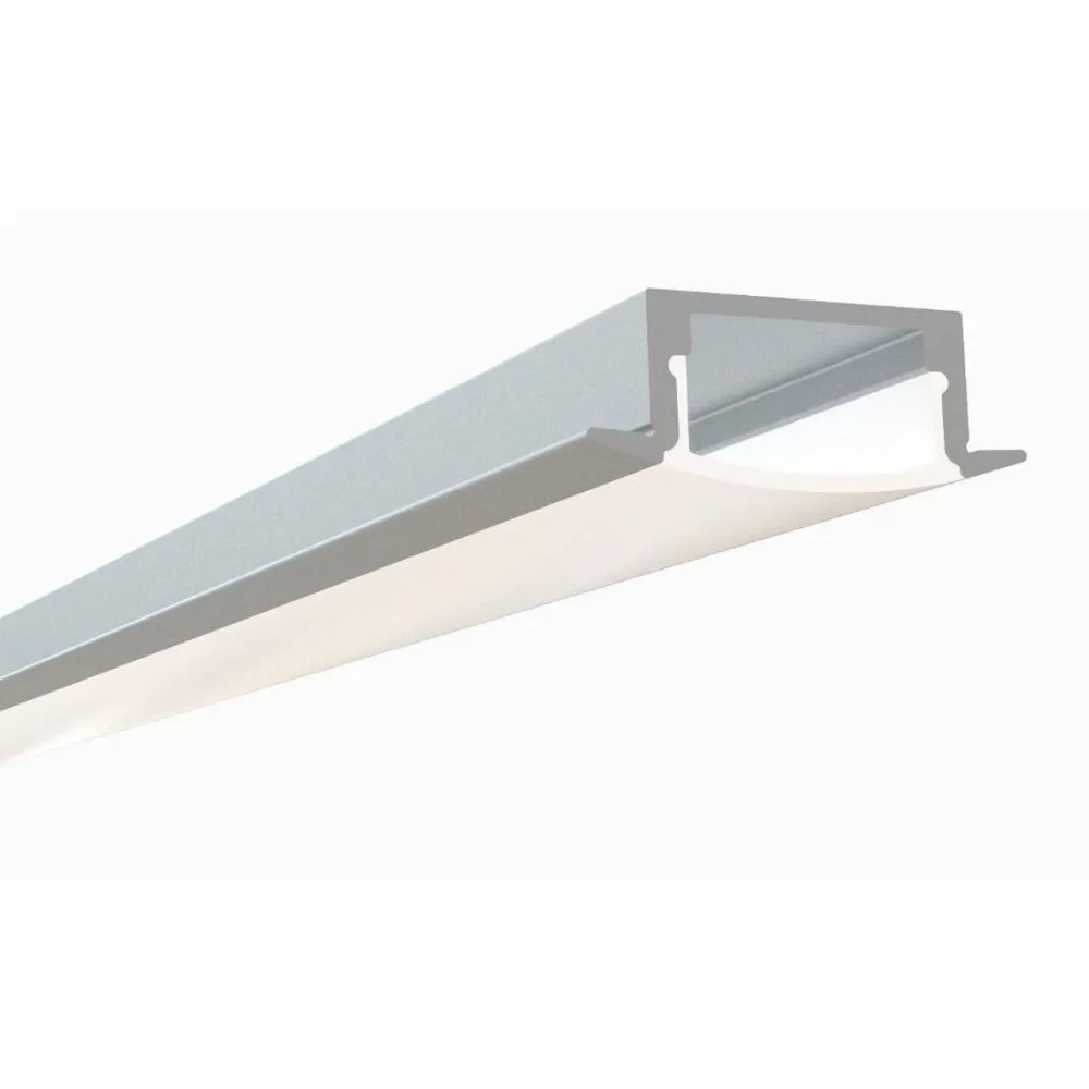 LED-asennuslista Embed läpikuultava kansi 2000x23/17x8mm alumiini - FTLight Best