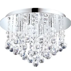 LED-kattovalaisin Almonte 8x3W Ø500x300 mm G9 IP44 himmennettävä kromi/kirkas - Eglo Hot