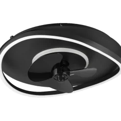 Trio LED-tuuletinvalaisin Sortland, mattamusta Outlet