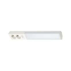 Airam LED-työpistevalaisin Handy 450, 5W/830/840, 450x74mm, 2-osainen pistorasia+kytkin, IP21, valkoinen/opaali Outlet