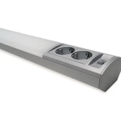 Ensto LED-työpistevalaisin Ami ALH122L550 9W/830/840 550 mm 2-osainen pistorasia + kytkin harmaa Clearance