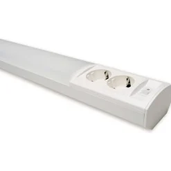 Ensto LED-työpistevalaisin Ami AL122L1330 20W/830/840 1330 mm 2-osainen pistorasia + kytkin valkoinen
