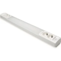 Ensto LED-työpistevalaisin Ami AL124L1150 14W/830/840 1152 mm 2x2-osainen pistorasia + kytkin valkoinen Discount