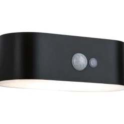 LED-ulkoseinävalaisin aurinkokennolla Adya, IP44, 3000K, liiketunnistin, musta - Paulmann Outlet