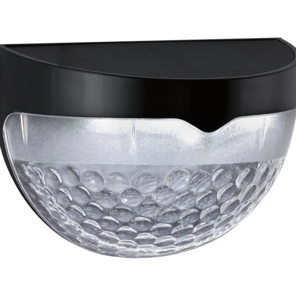 LED-ulkoseinävalaisin aurinkokennolla Mimmo, IP44, 6500K, musta - Paulmann Hot