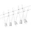 Paulmann LED-vaijerivalaisinsetti TunLED, 2700K, 5 valaisinta, valkoinen/mattakromi Best
