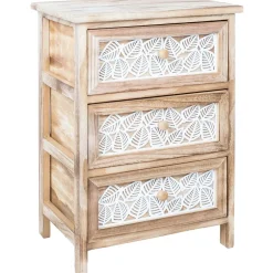 Lipasto KASEKE 3 säilytysosalla 40x29x58 cm, luonnonväri, beige - Home4you Outlet